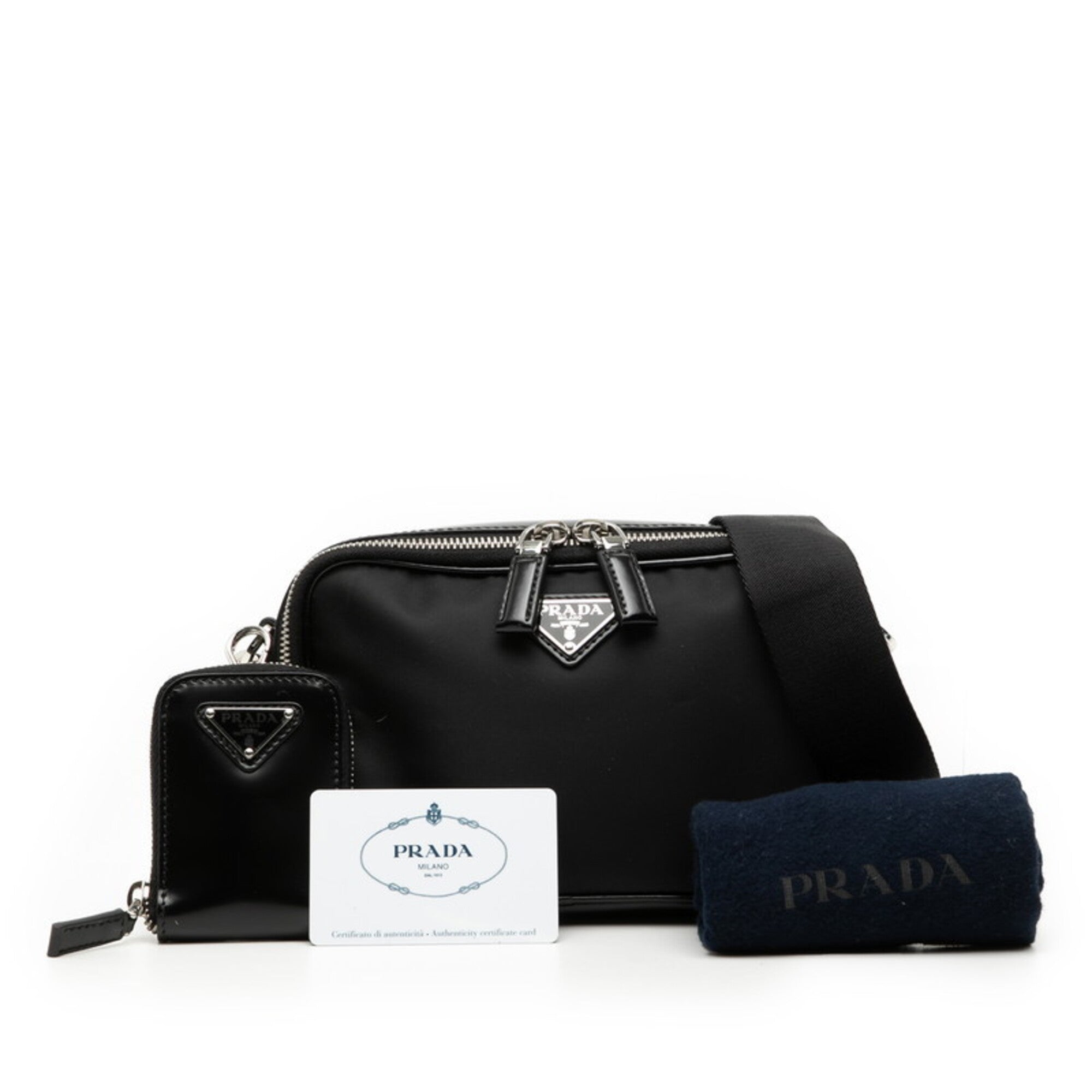Prada Black Nylon Patent Leather Shoulder Bag (Pre-Owned)
