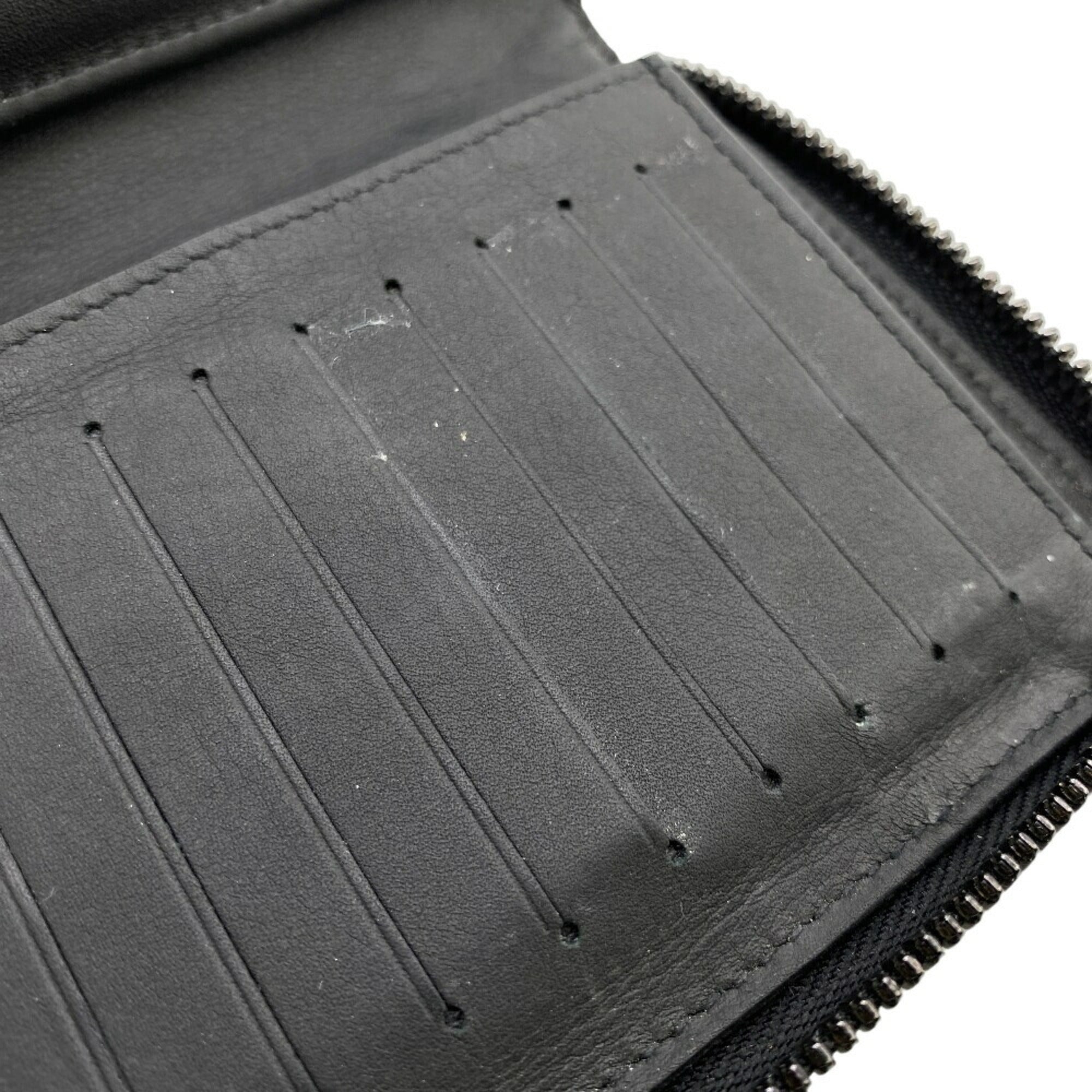 Louis Vuitton Black Leather Long Wallet (Bi-Fold) (Pre-Owned)