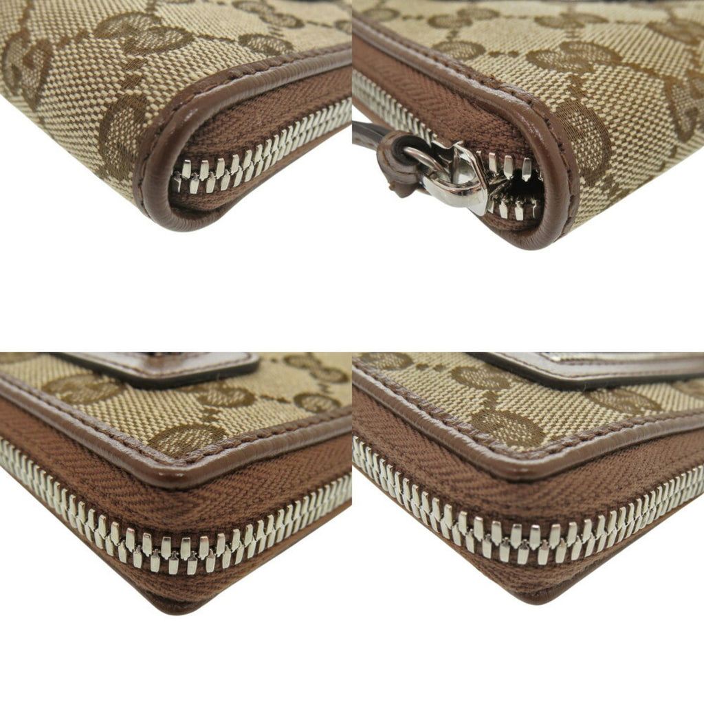 Gucci Beige Brown Gg Canvas Long Wallet (Bi-Fold) (Pre-Owned)