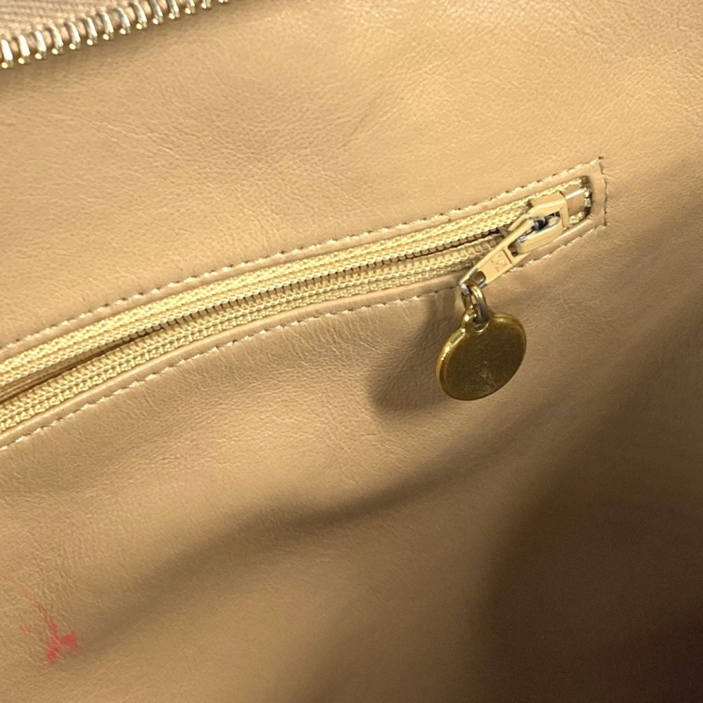 Chanel Beige Grained Calfskin Shoulder Bag Tote Bag (Pre-Owned)