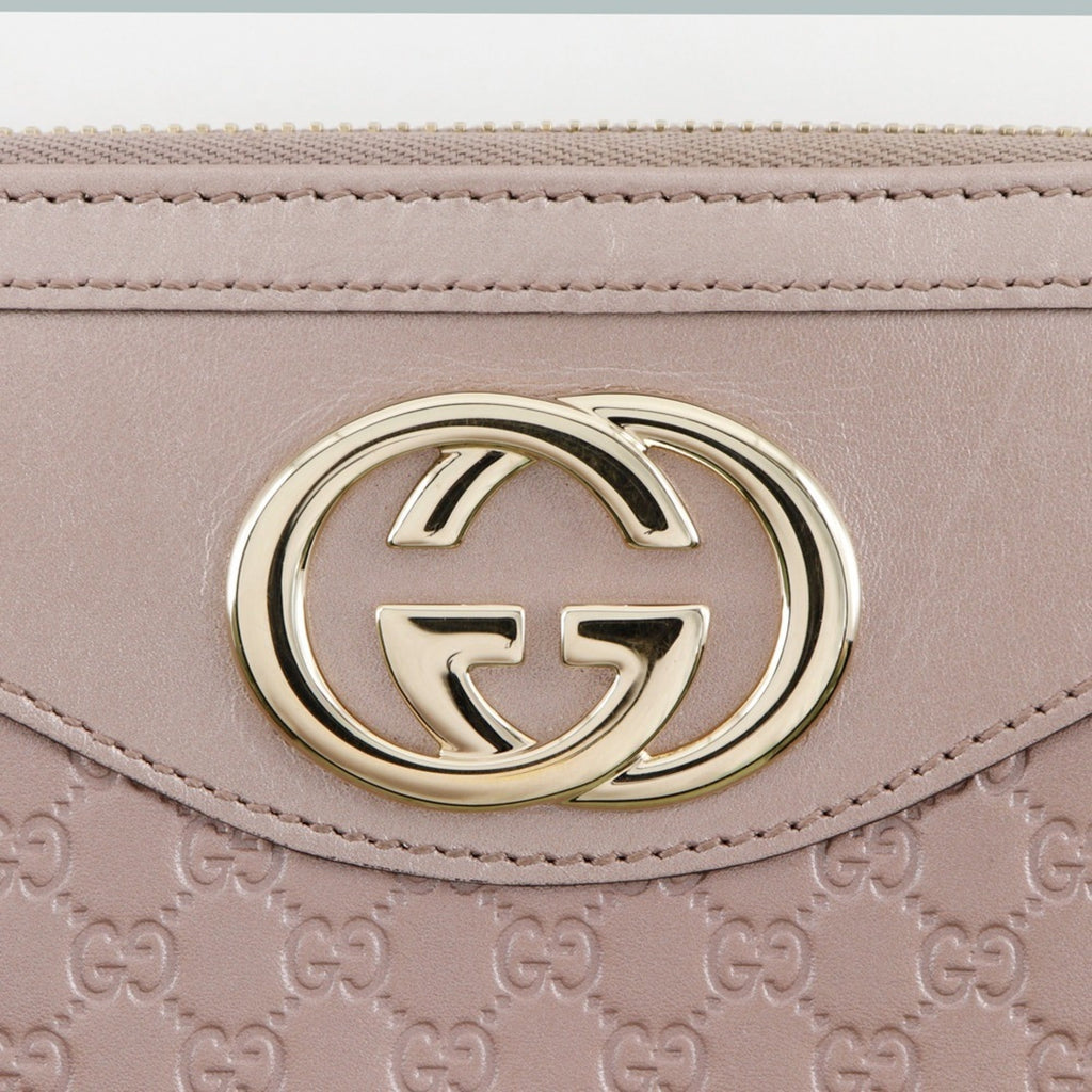 Gucci Pink Gg Leather Long Wallet (Bi-Fold) (Pre-Owned)