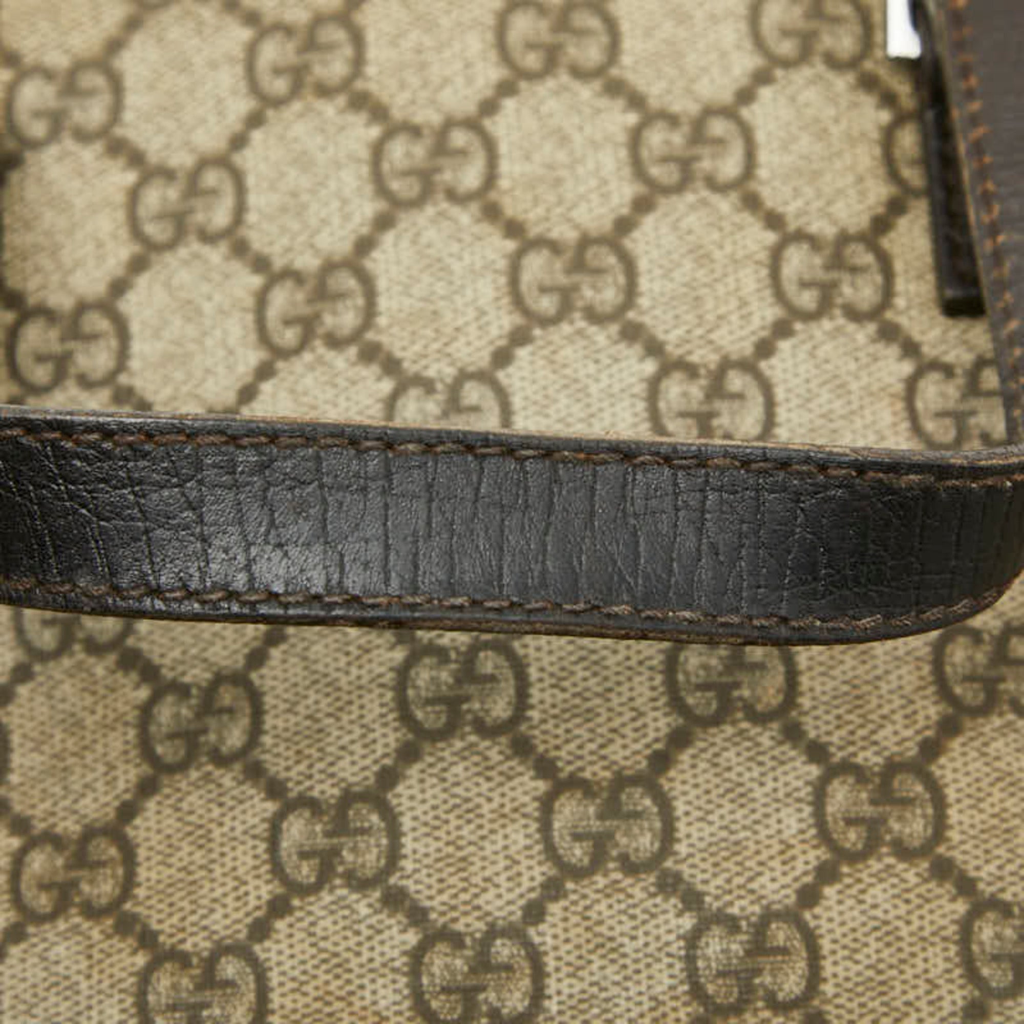Gucci Beige Brown Pvc Leather Handbag Tote Bag (Pre-Owned)