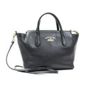 Gucci Dark Navy Leather Handbag Shoulder Bag (Pre-Owned)