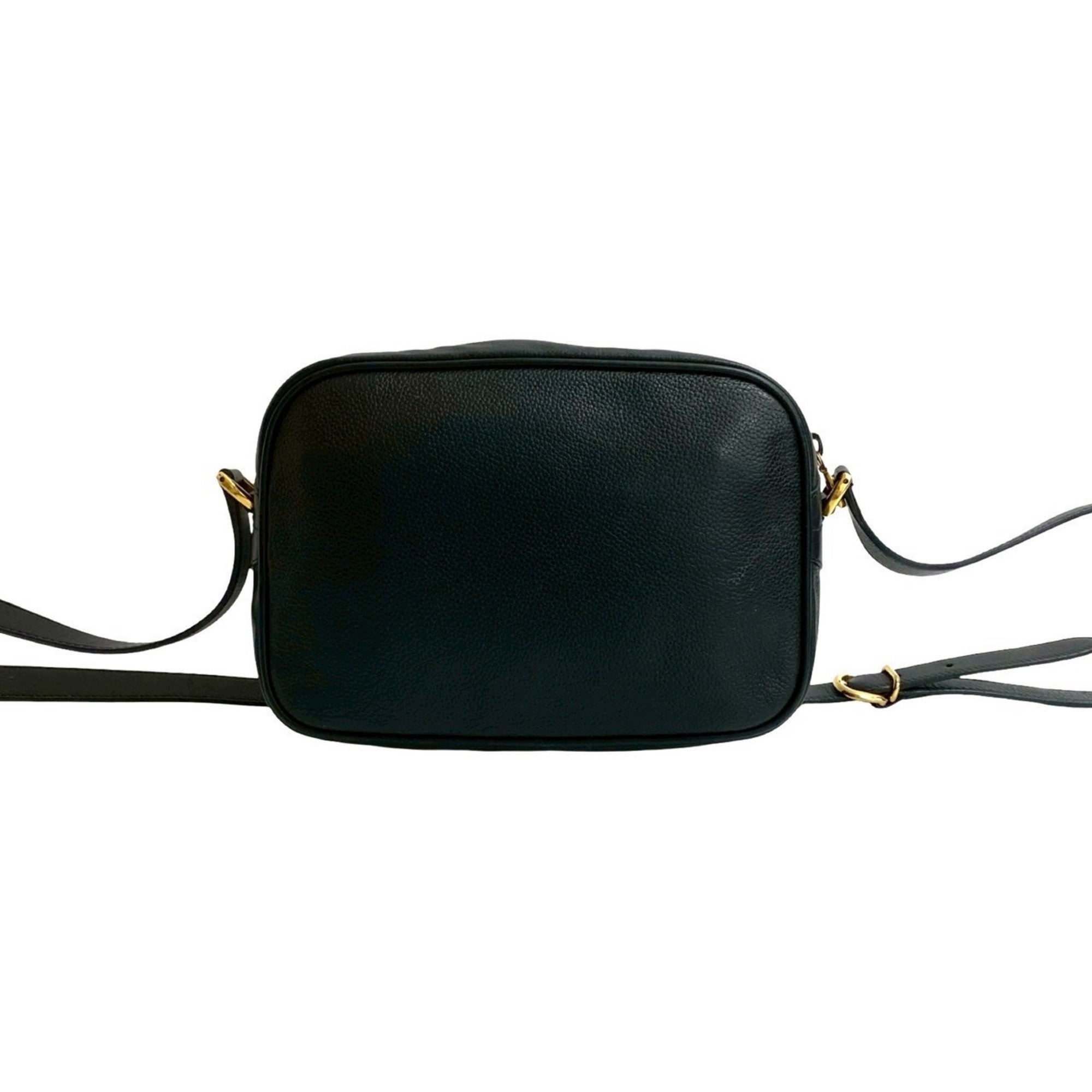 Gucci Black Green Red Color Leather Pochette Shoulder Bag (Pre-Owned)