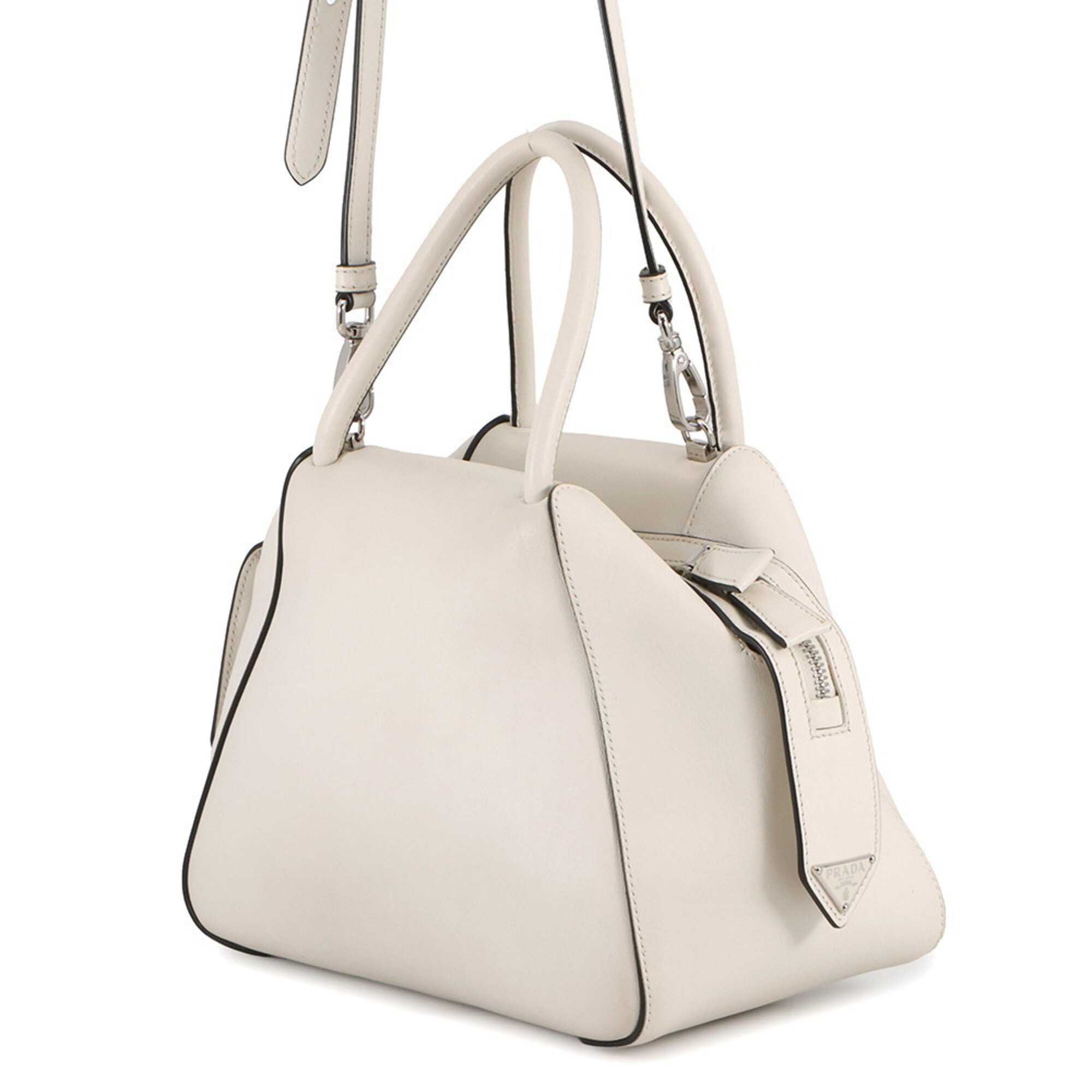 Prada White Leather Handbag (Pre-Owned)