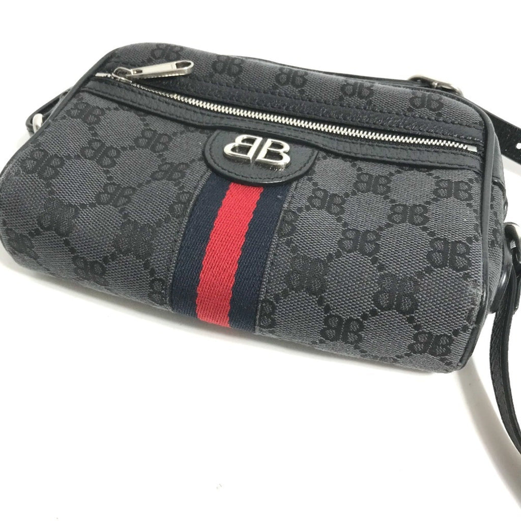 Gucci Black Canvas Leather Pochette Shoulder Bag (Pre-Owned)