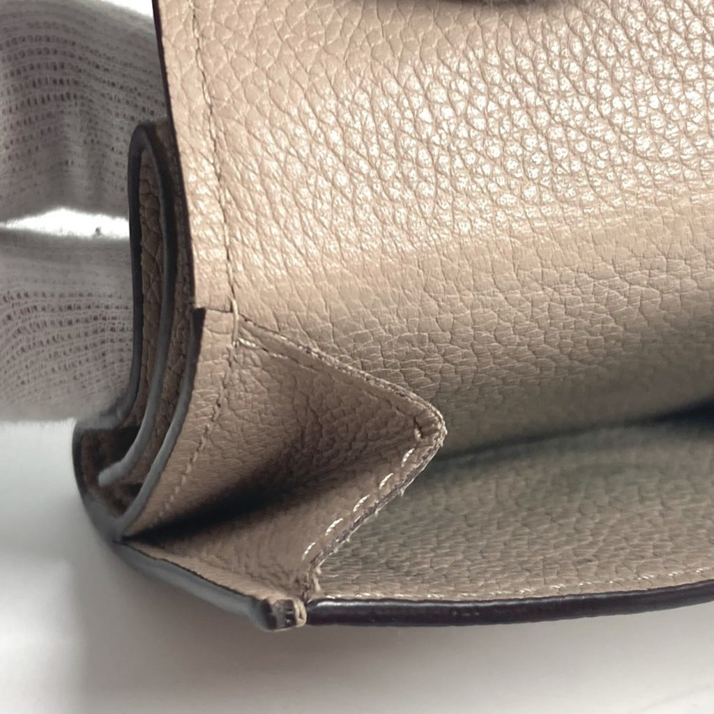 Louis Vuitton Beige Grayish Leather Wallet (Tri-Fold) (Pre-Owned)