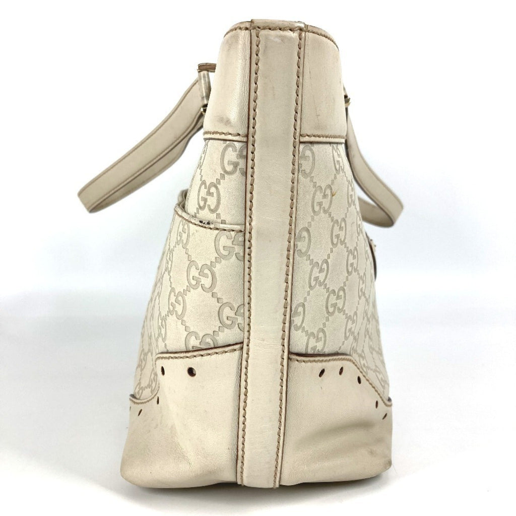 Gucci Off-White Leather Shoulder Bag Tote Bag (Pre-Owned)