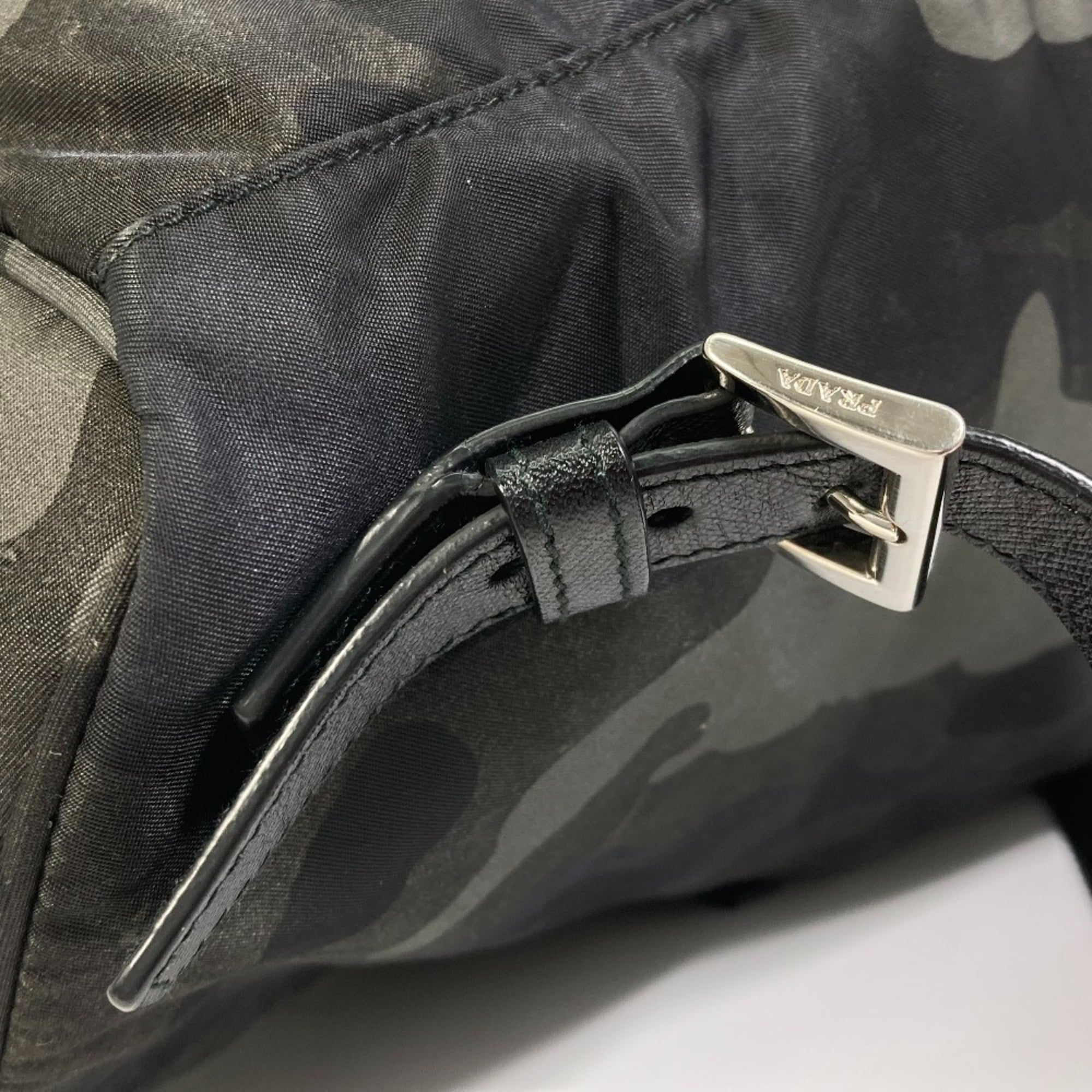 Prada Camouflage Green Nylon Leather Backpack (Pre-Owned)