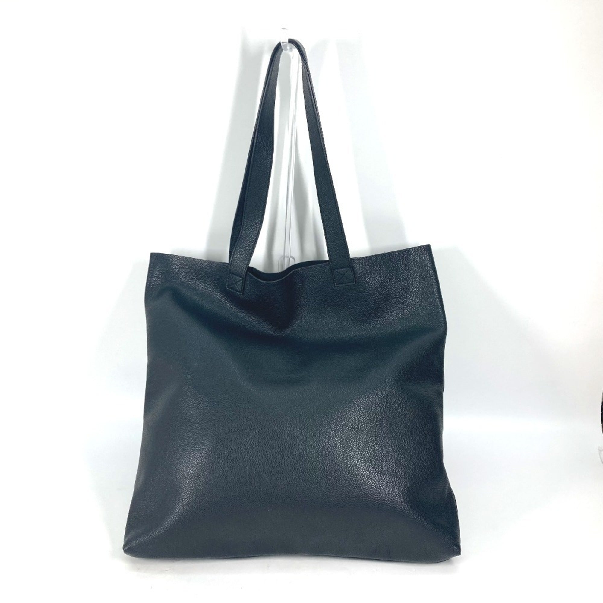 Gucci Sherry Line Black Leather Shoulder Bag Tote Bag (Pre-Owned)