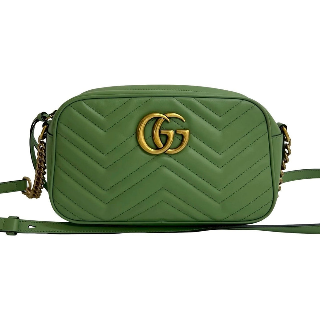 Gucci Green Leather Pochette Shoulder Bag (Pre-Owned)