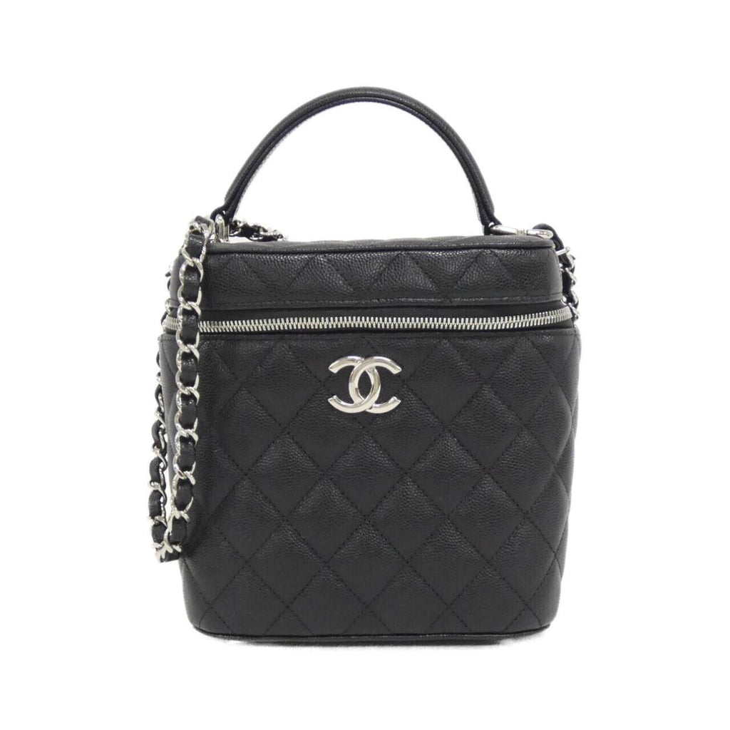 Chanel Black Grained Calfskin Shoulder Bag (Pre-Owned)