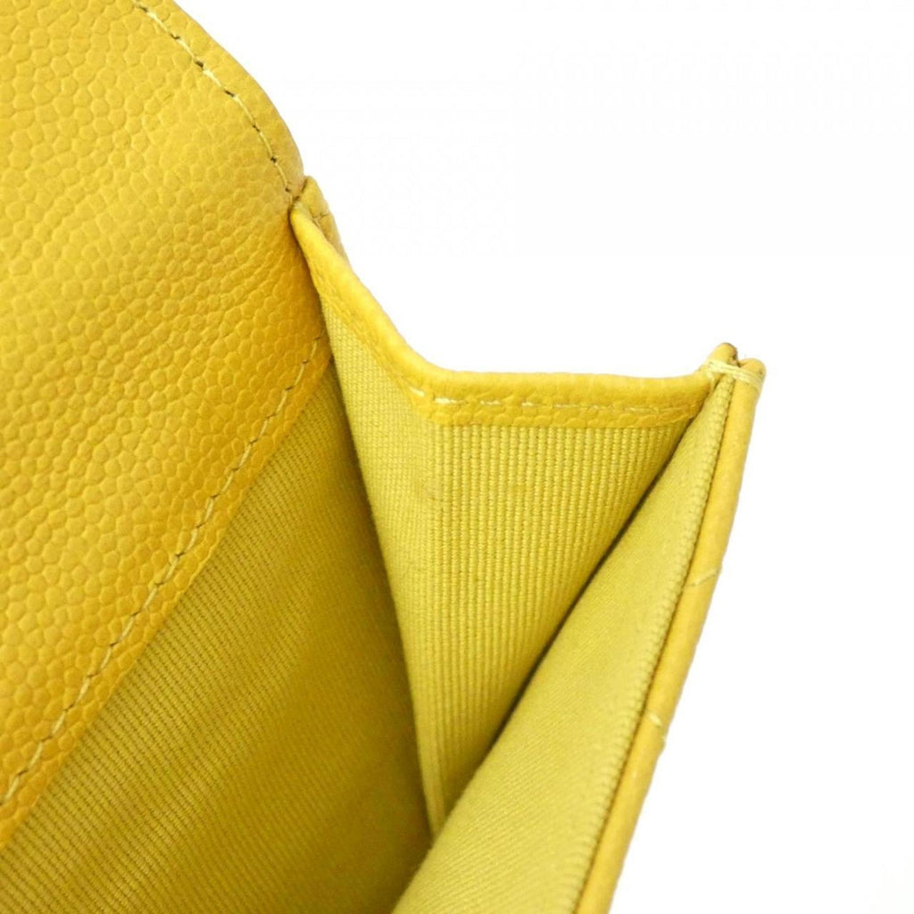 Chanel Dark Yellow Grained Calfskin Wallet (Bi-Fold) (Pre-Owned)