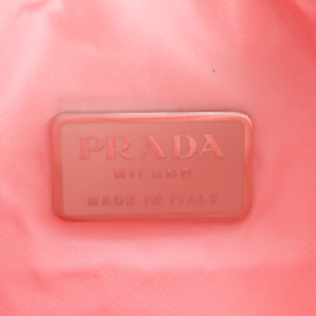 Prada Gray Pink Nylon Leather Backpack (Pre-Owned)