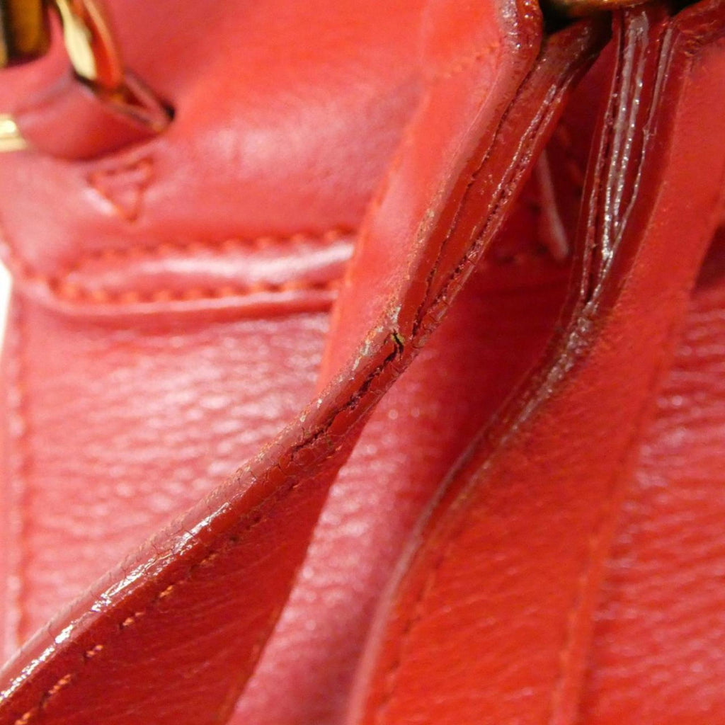 Gucci Red Color Leather Backpack (Pre-Owned)