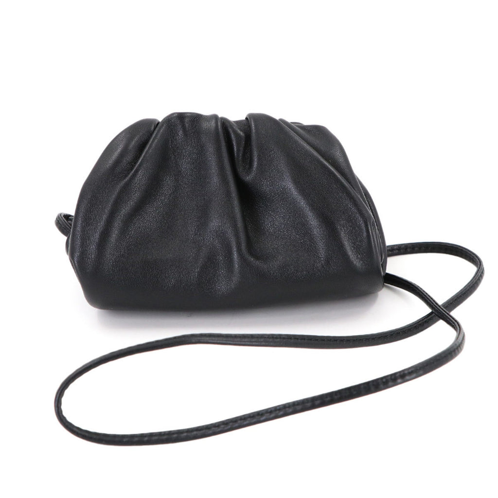Bottega Veneta Black Leather Coin Purse/Coin Case (Pre-Owned)