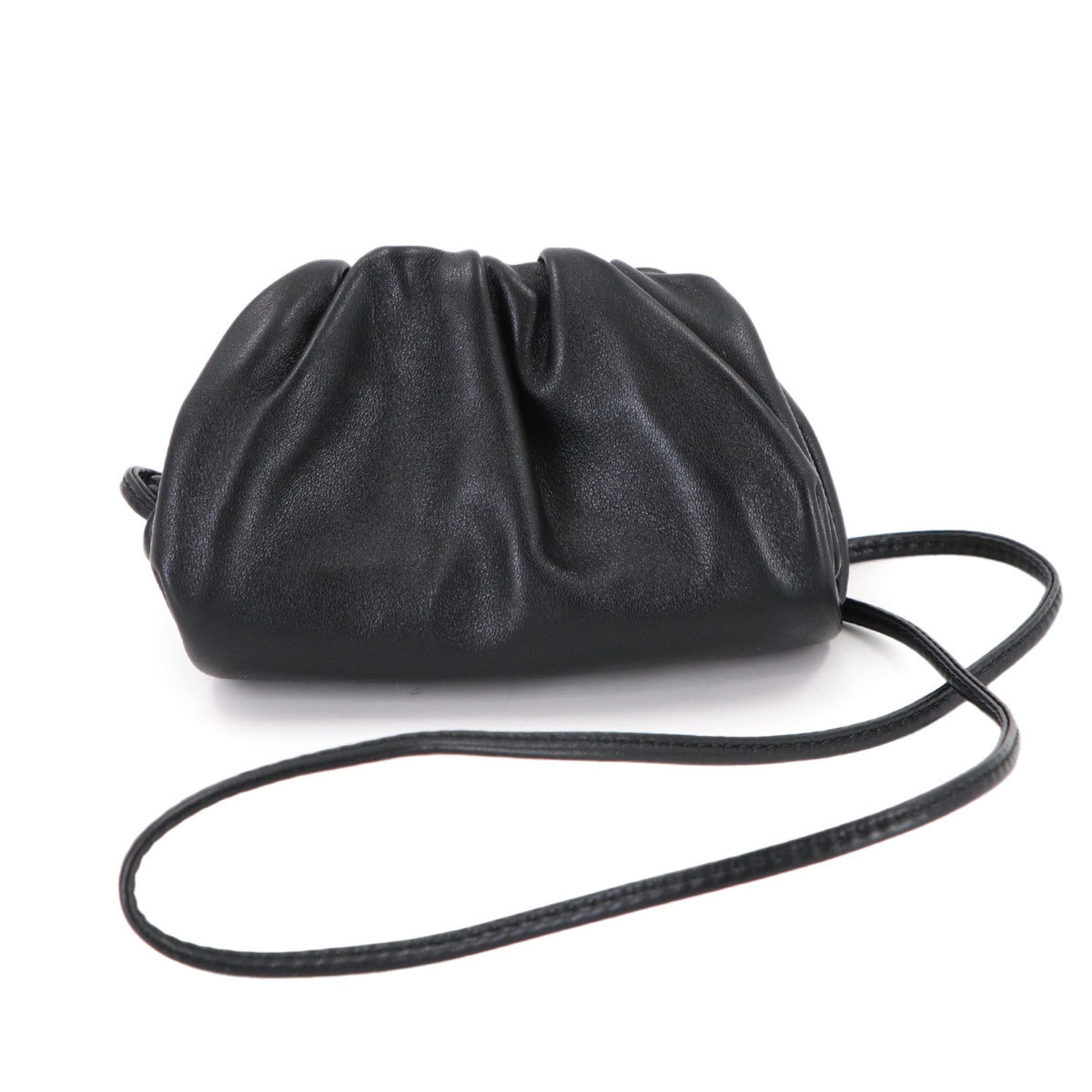 Bottega Veneta Black Leather Coin Purse/Coin Case (Pre-Owned)