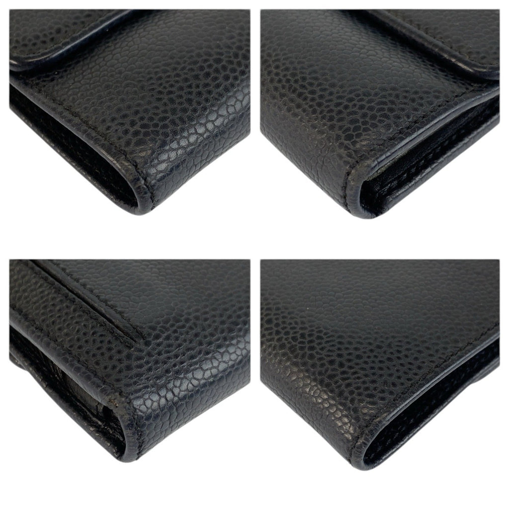 Chanel Black Leather Wallet (Bi-Fold) (Pre-Owned)