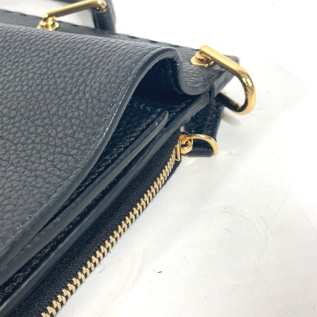 Fendi Black Leather Briefcase Handbag (Pre-Owned)