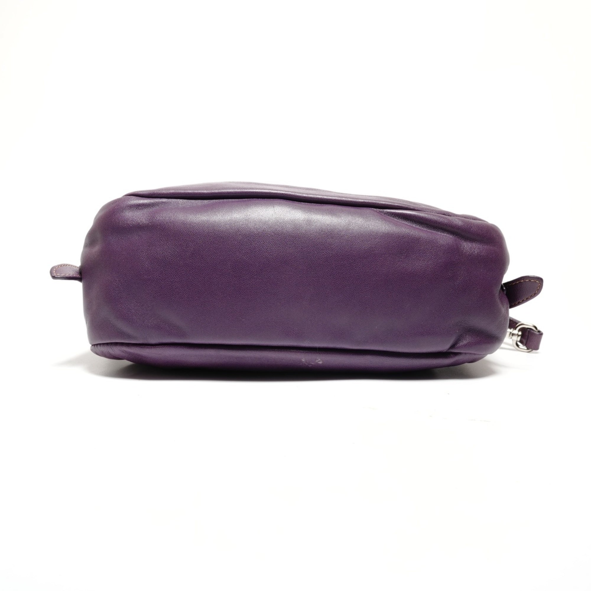 Prada Purple Leather Shoulder Bag (Pre-Owned)