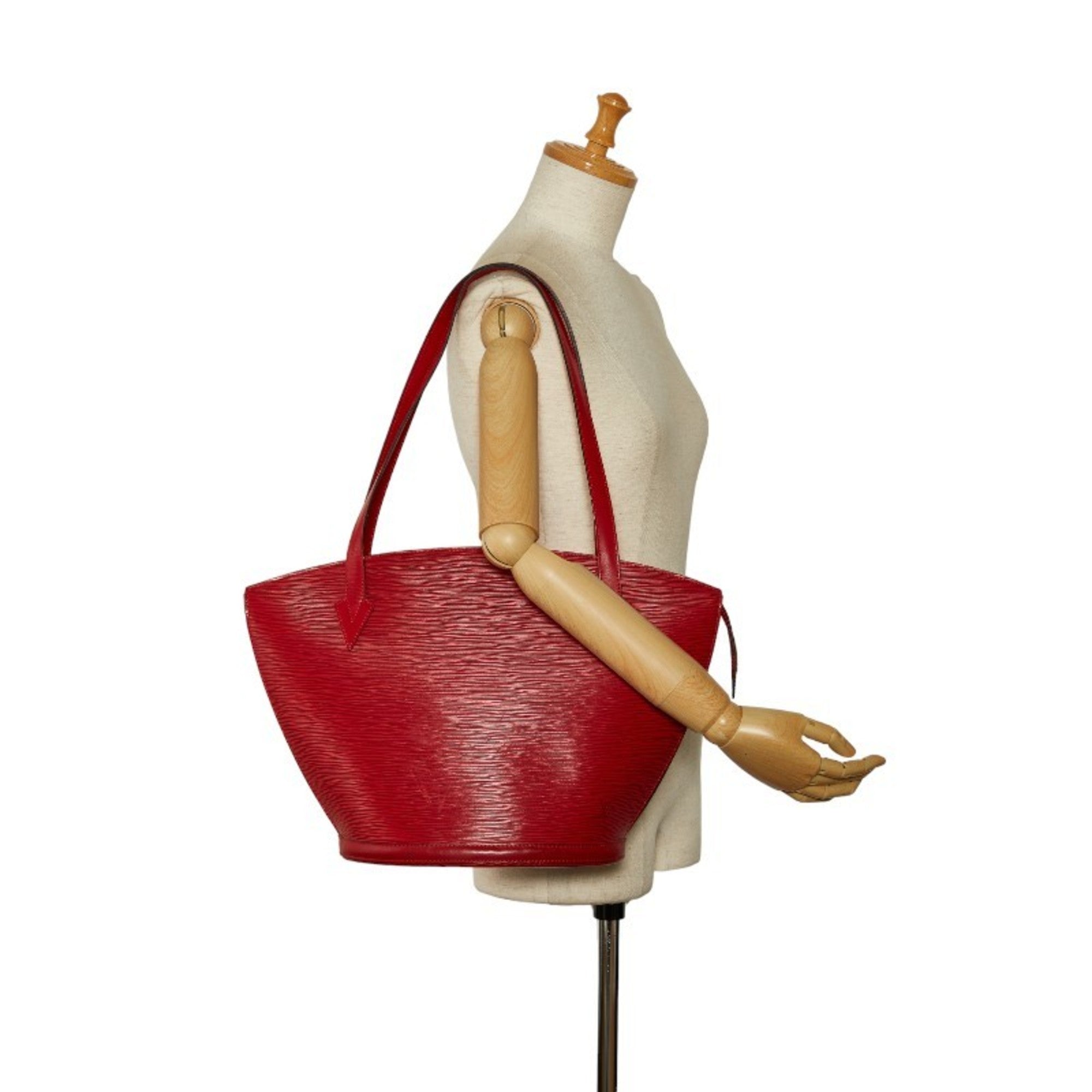 Louis Vuitton Castilian Red Leather Shoulder Bag Tote Bag (Pre-Owned)
