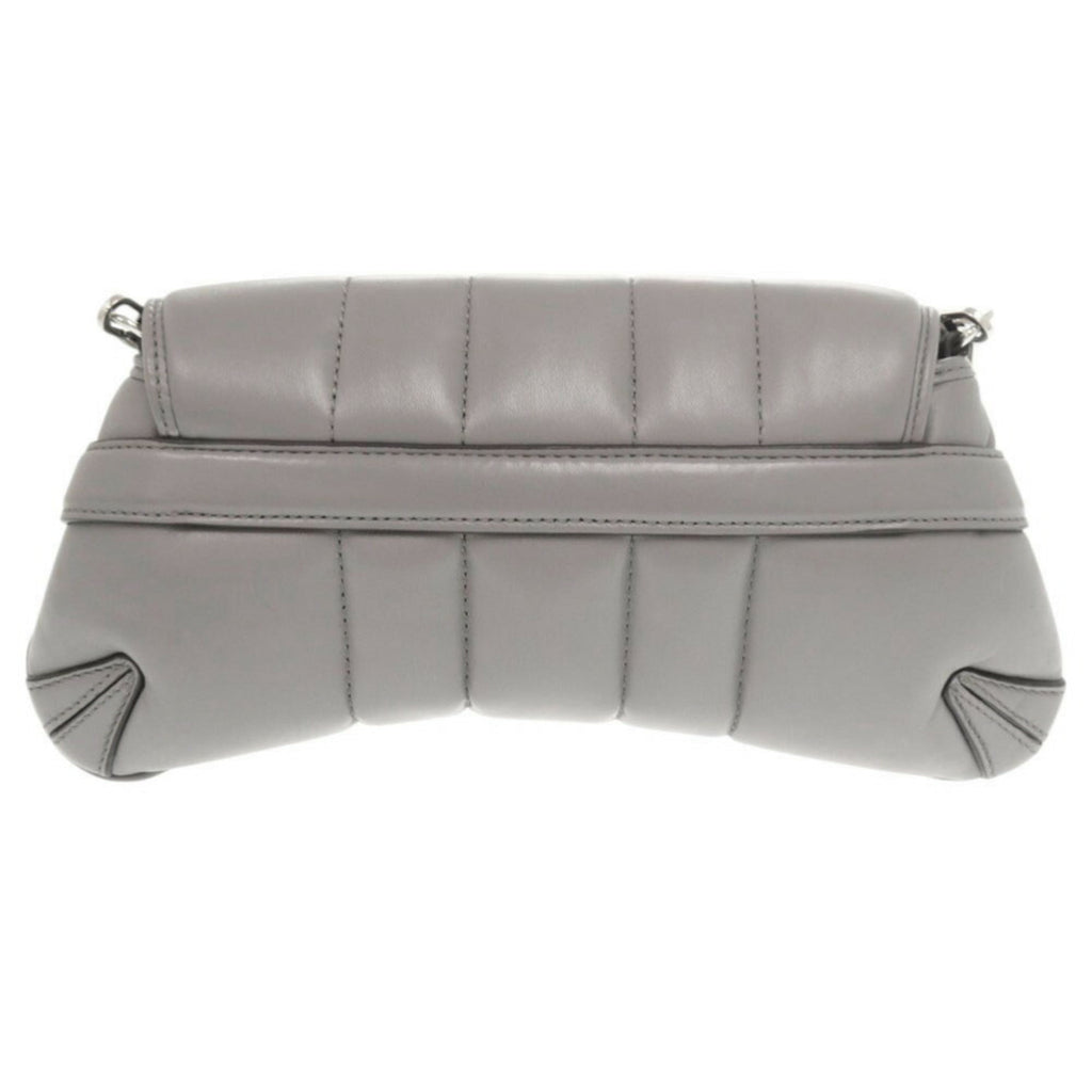 Gucci Gray Leather Shoulder Bag (Pre-Owned)