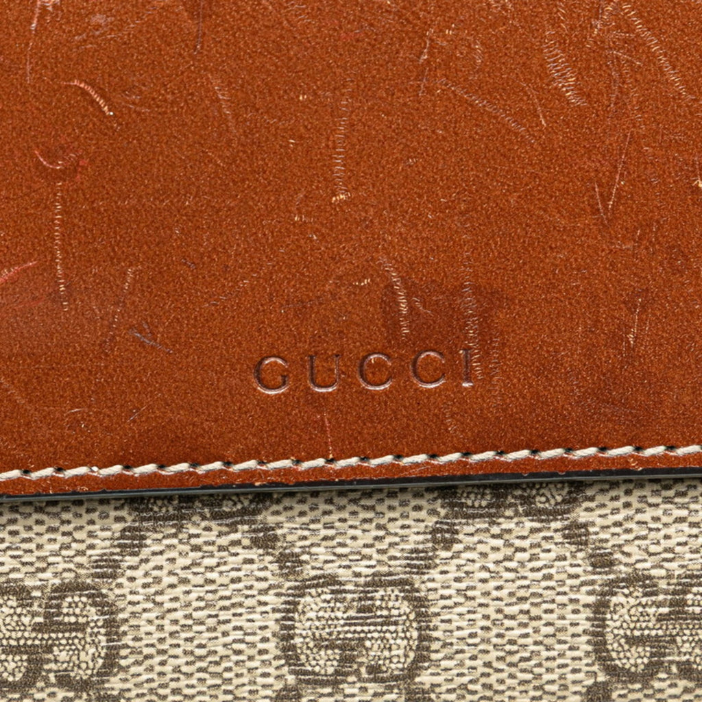 Gucci Beige Brown Pvc Leather Long Wallet (Bi-Fold) (Pre-Owned)