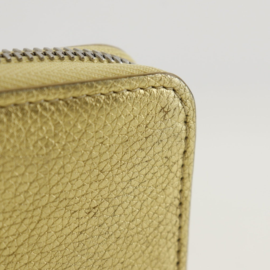 Louis Vuitton Gold Leather Long Wallet (Bi-Fold) (Pre-Owned)