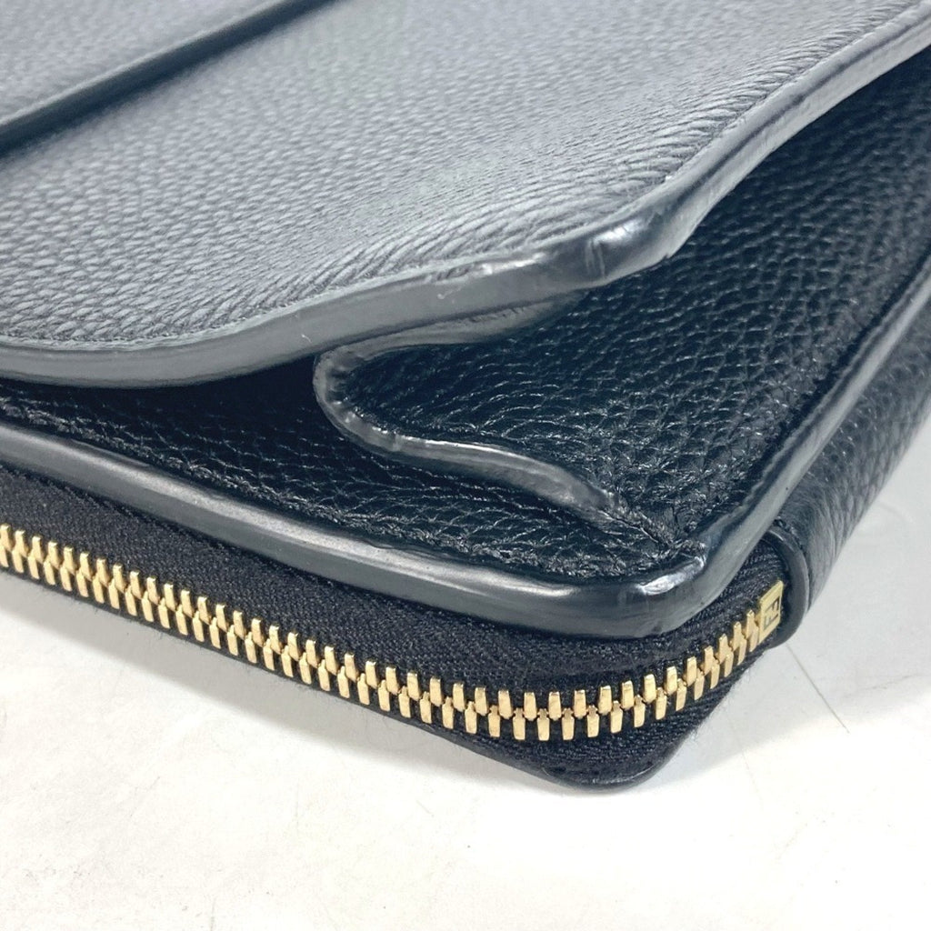 Fendi Black Leather Briefcase Handbag (Pre-Owned)