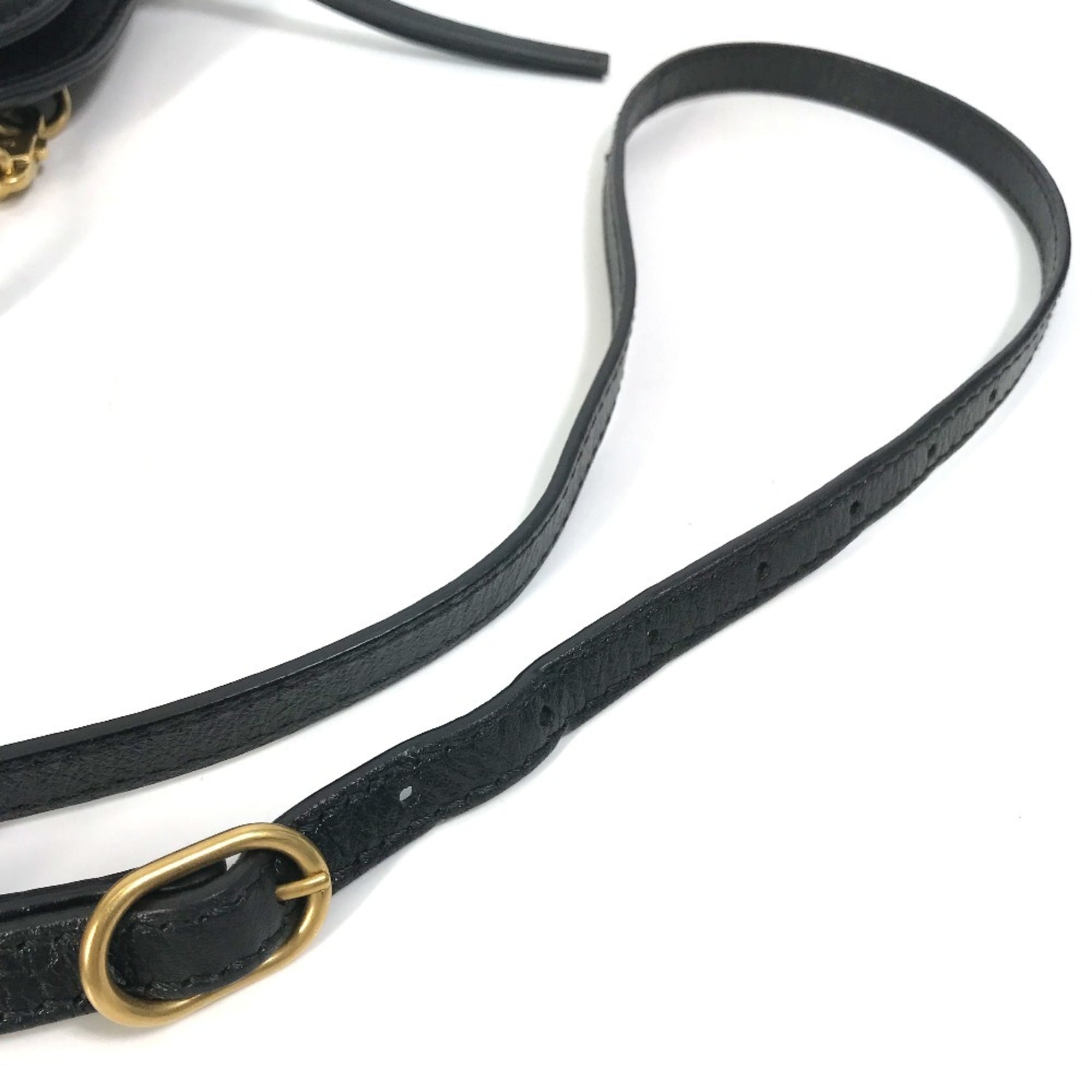 Gucci Black Leather Clutch Bag Shoulder Bag (Pre-Owned)