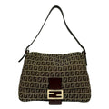 Fendi Beige Brown Canvas Leather Handbag Shoulder Bag (Pre-Owned)