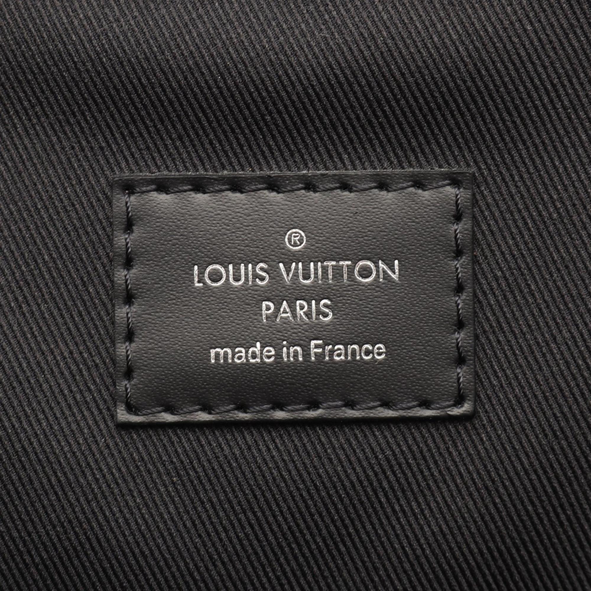 Louis Vuitton Black Coated Canvas Leather Backpack (Pre-Owned)