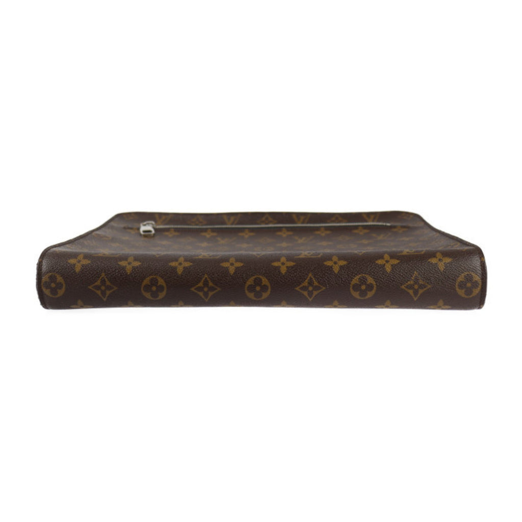 Louis Vuitton Black Brown Pvc Leather Clutch Bag Handbag (Pre-Owned)