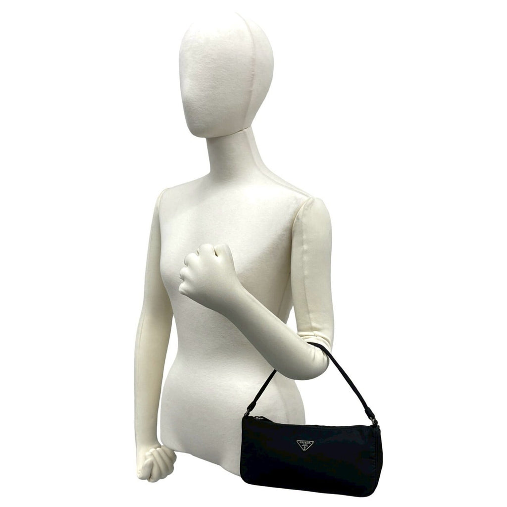 Prada Black Nylon Handbag Pouch Shoulder Bag (Pre-Owned)