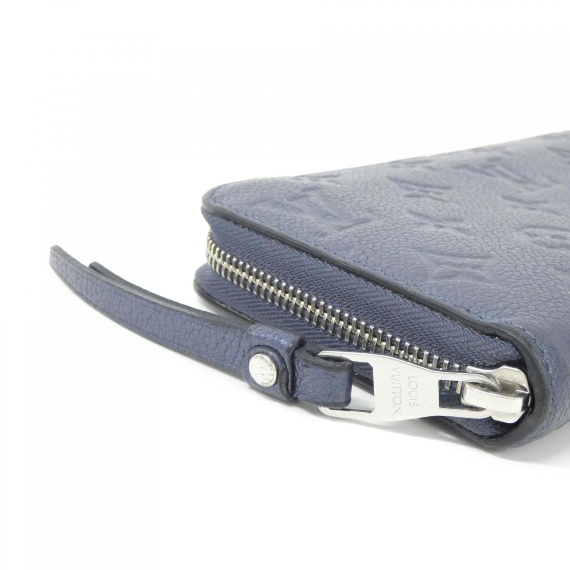 Louis Vuitton Navy Leather Long Wallet (Bi-Fold) (Pre-Owned)
