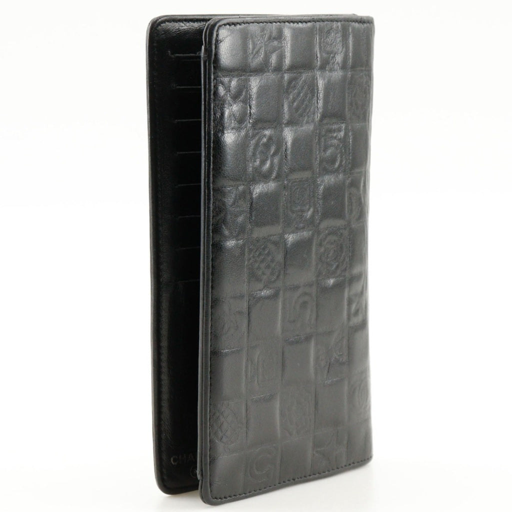 Chanel Black Leather Long Wallet (Bi-Fold) (Pre-Owned)