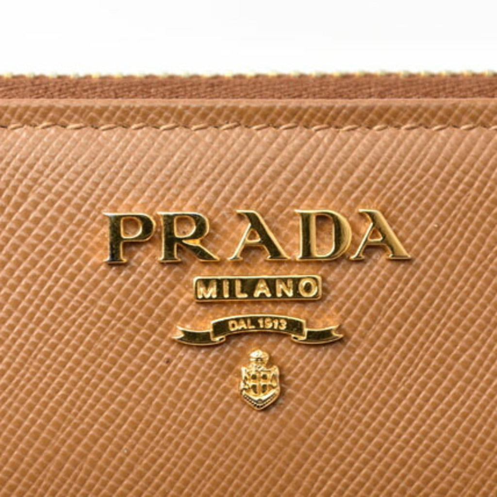 Prada Brown Saffiano Metal Wallet (Bi-Fold) (Pre-Owned)