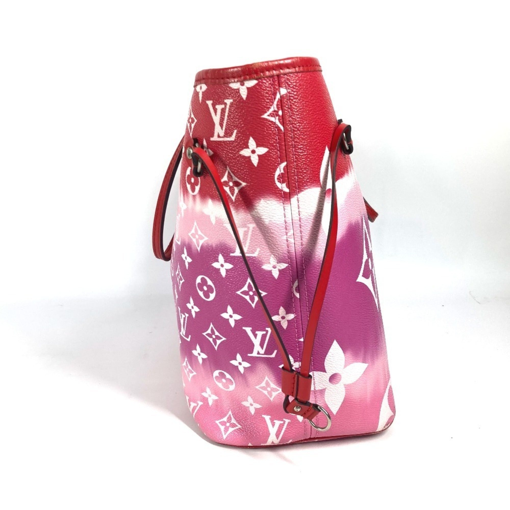 Louis Vuitton Pink Red Color Canvas Shoulder Bag Tote Bag (Pre-Owned)