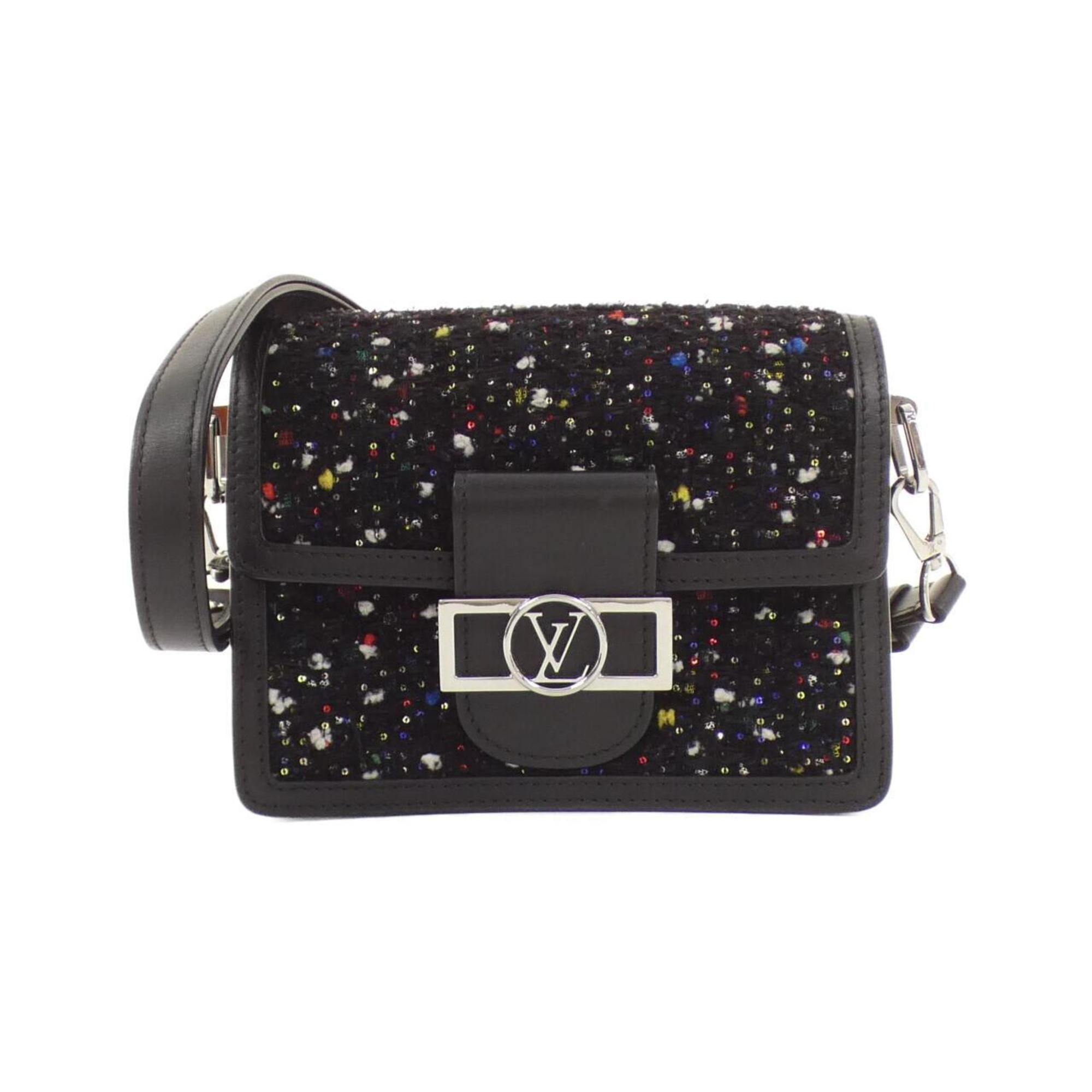 Louis Vuitton Black Tweed Spangles Leather Shoulder Bag (Pre-Owned)