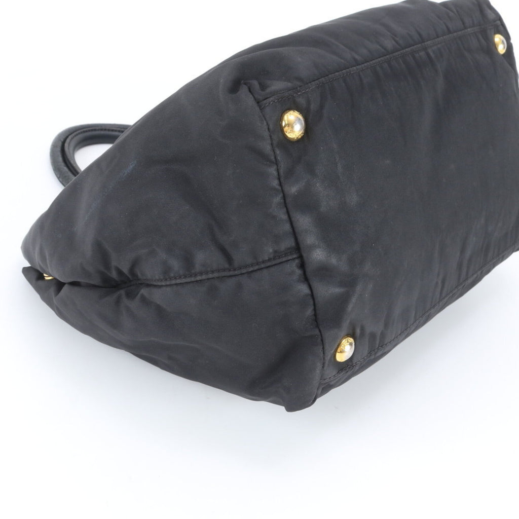 Prada Black Nylon Leather Handbag (Pre-Owned)