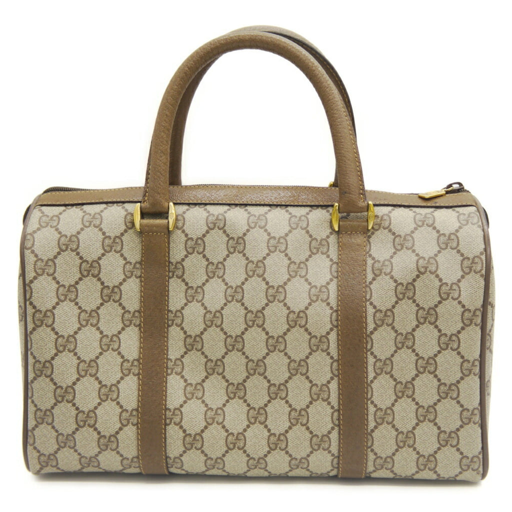 Gucci Beige Pvc Leather Boston Bag (Pre-Owned)
