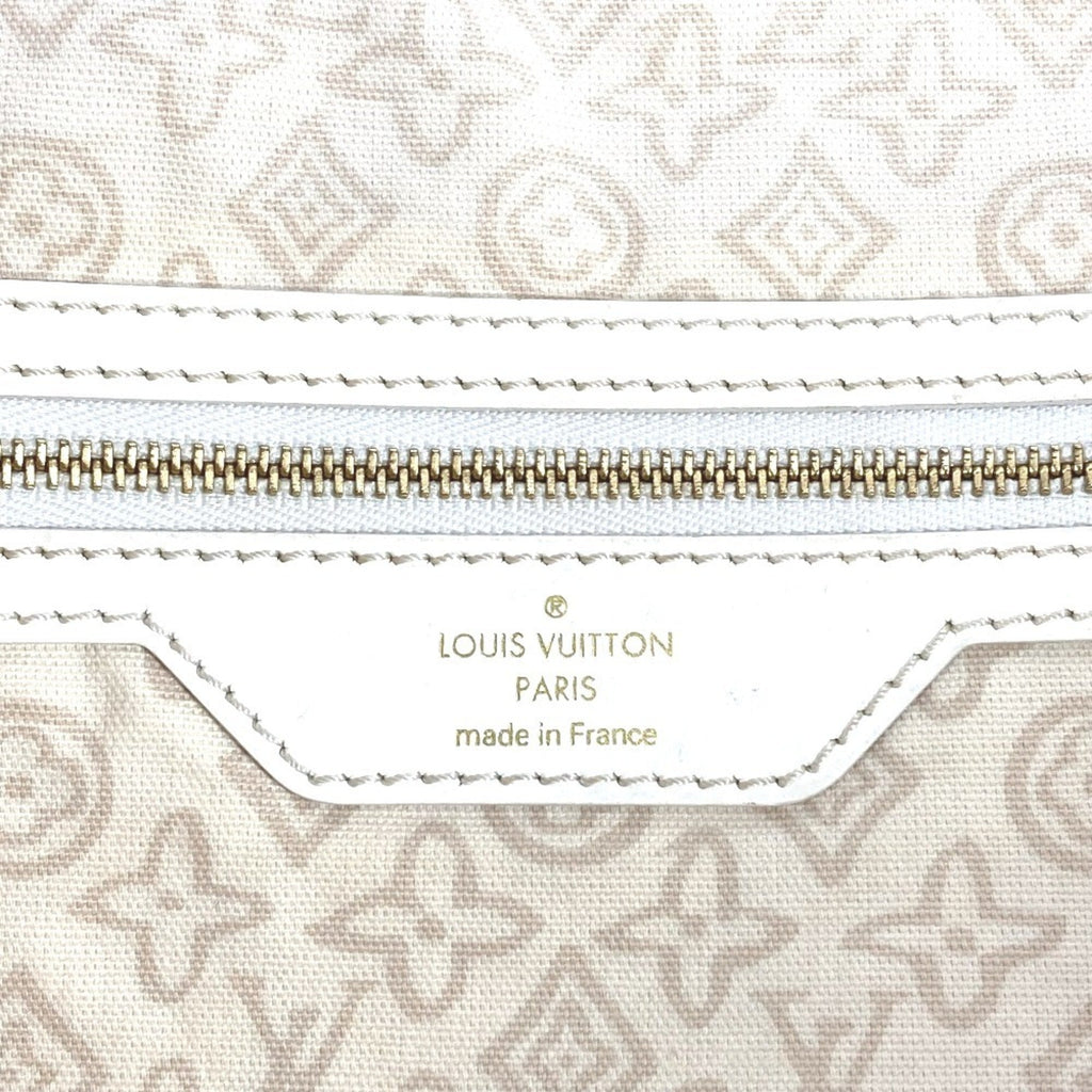 Louis Vuitton Beige Leather Canvas Shoulder Bag Tote Bag (Pre-Owned)