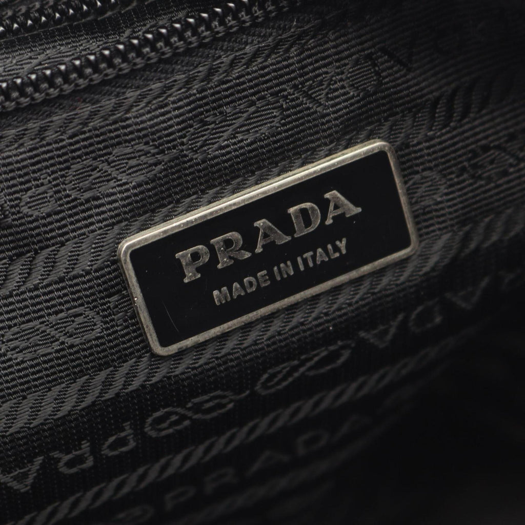 Prada Black Nylon Saffiano Triangle Handbag Shoulder Bag (Pre-Owned)