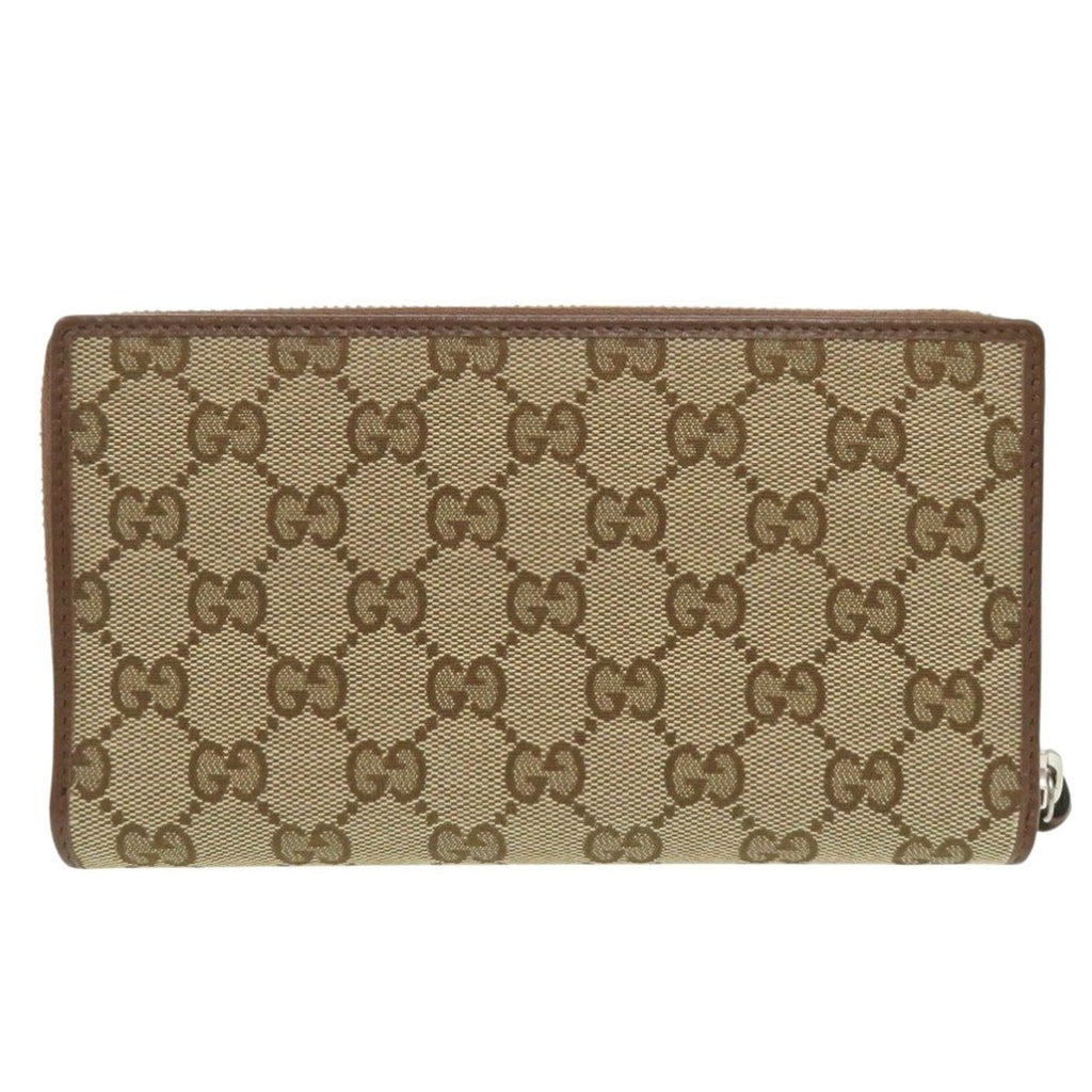 Gucci Beige Brown Gg Canvas Long Wallet (Bi-Fold) (Pre-Owned)