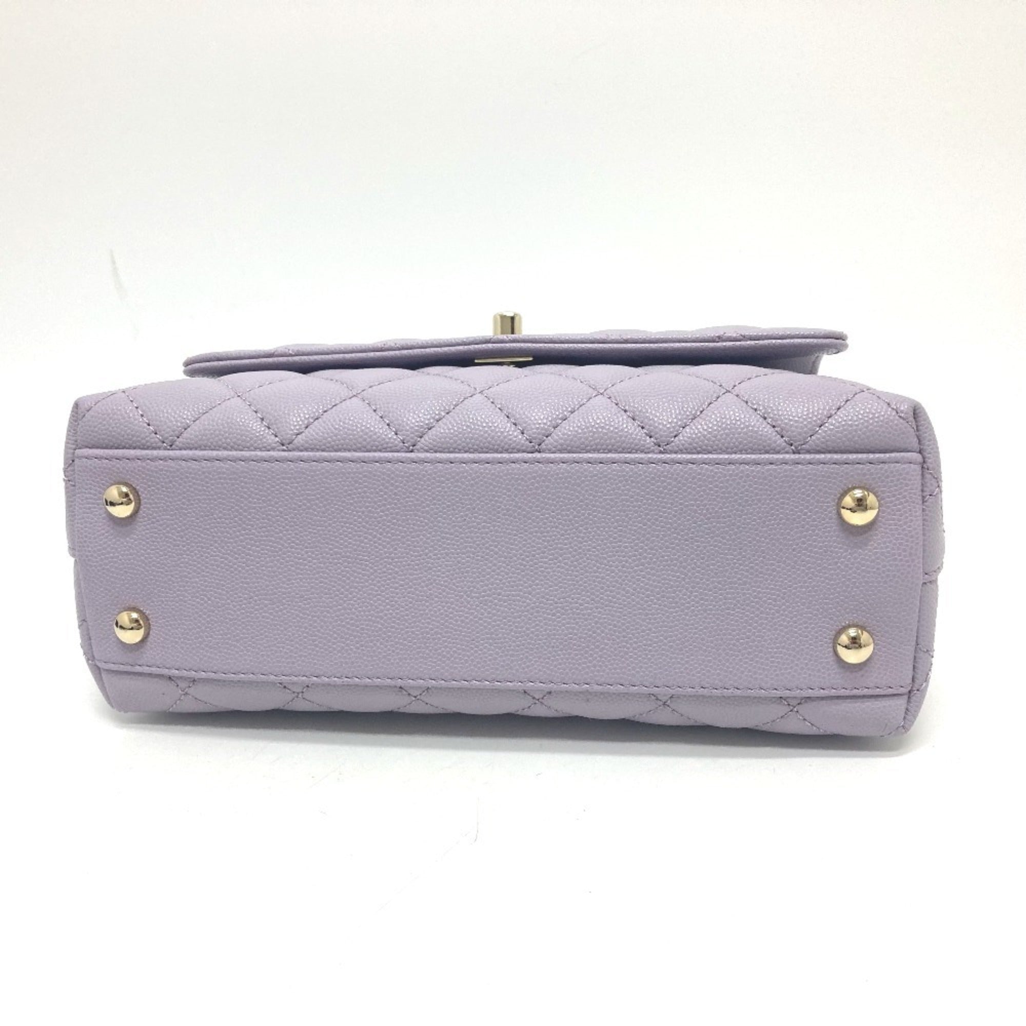 Chanel Purple Grained Calfskin Handbag Shoulder Bag (Pre-Owned)