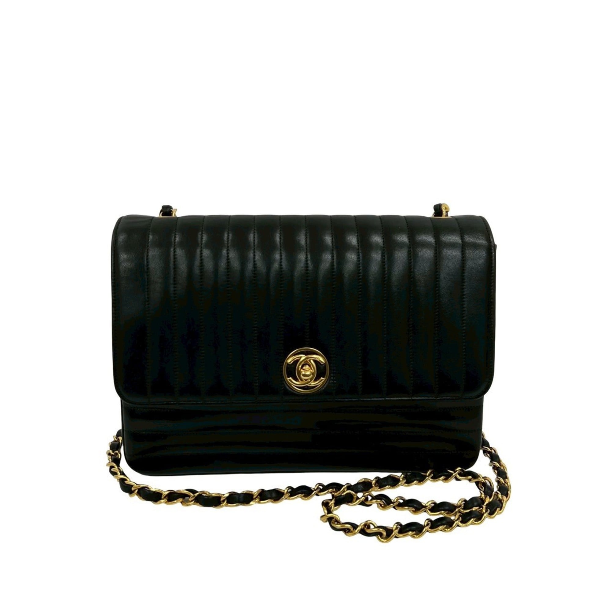 Chanel Black Leather Shoulder Bag (Pre-Owned)