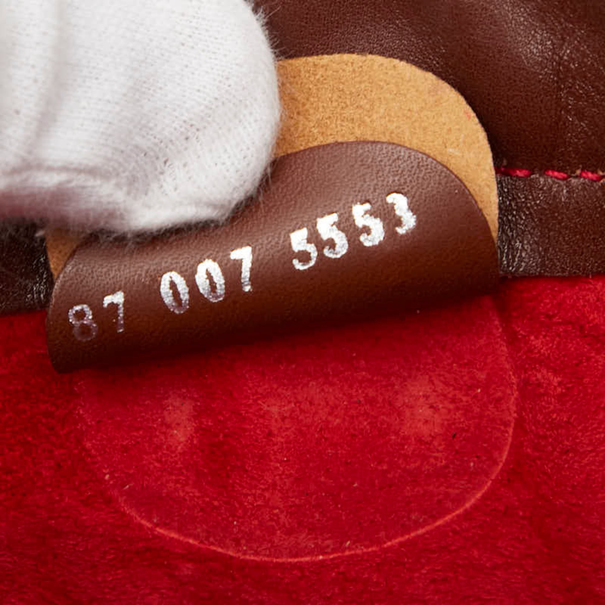 Gucci Red Brown Leather Shoulder Bag (Pre-Owned)
