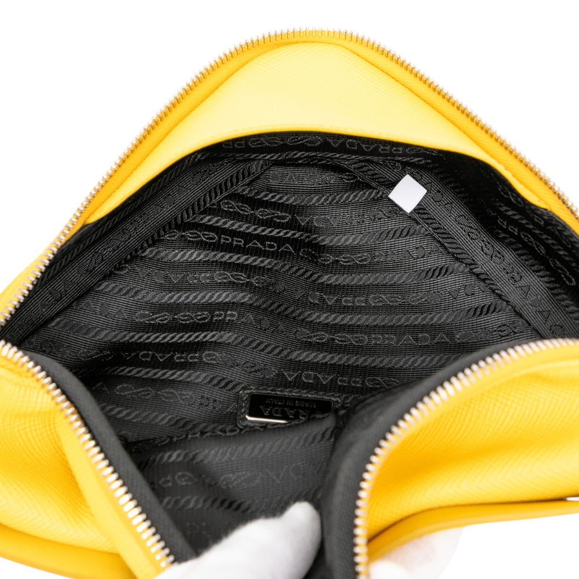 Prada Yellow Leather Shoulder Bag (Pre-Owned)