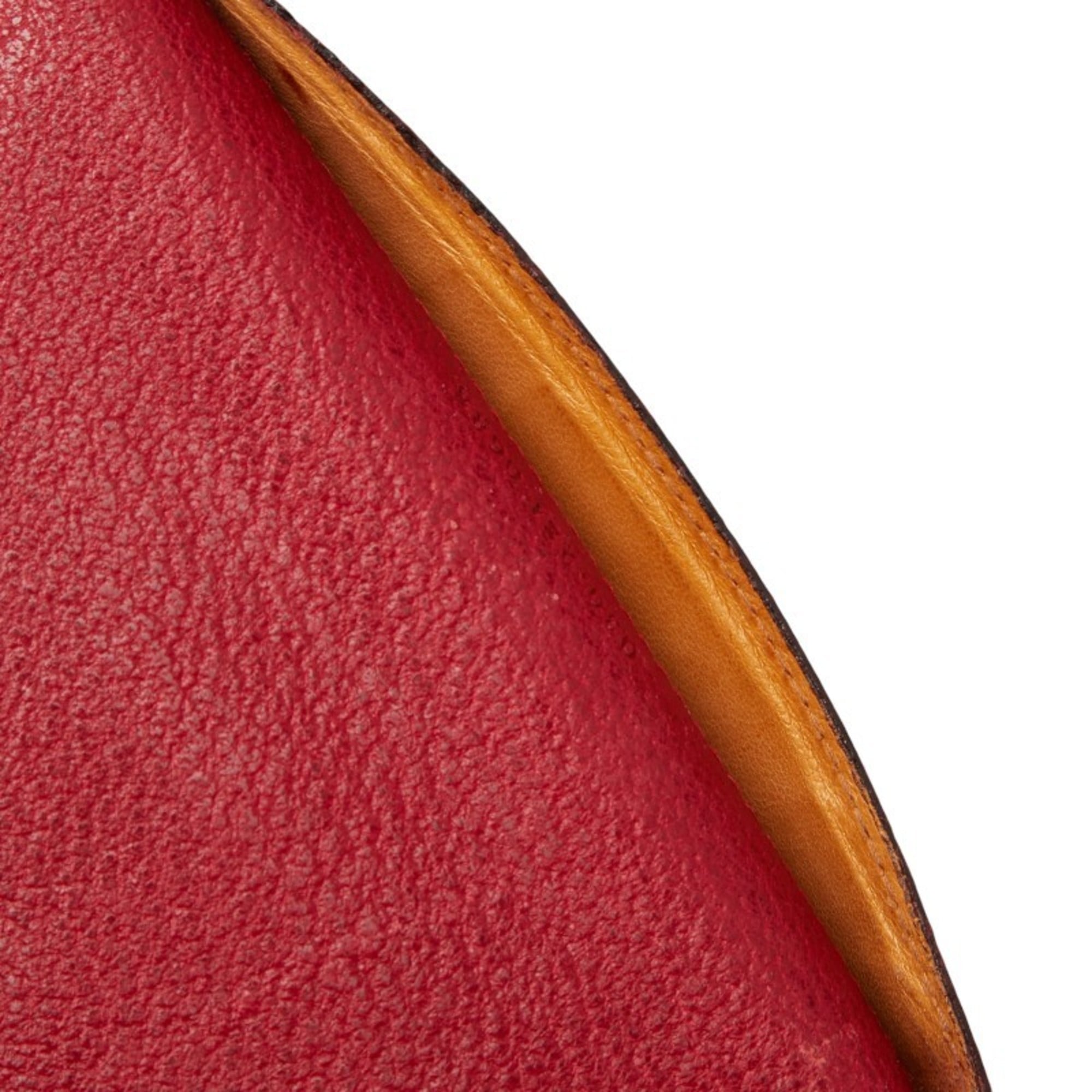 Gucci Red Color Leather Chain/Shoulder Wallet (Pre-Owned)