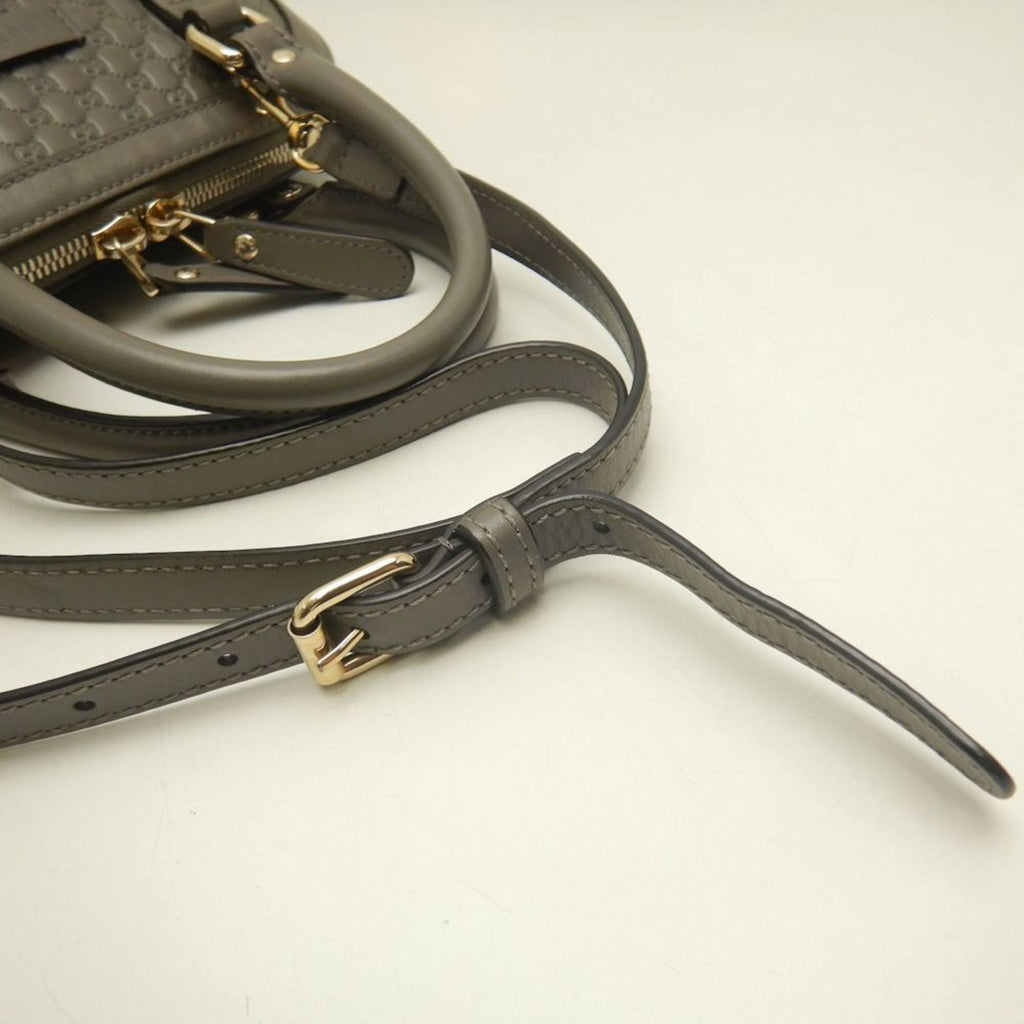 Gucci Microguccissima Gray Leather Handbag (Pre-Owned)